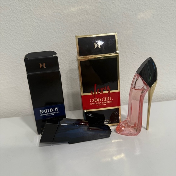 Carolina Herrera Bundle Good Girl Blush Ea De Parfum Dabber 7 ml Bad Boy 8ml - Picture 10 of 12